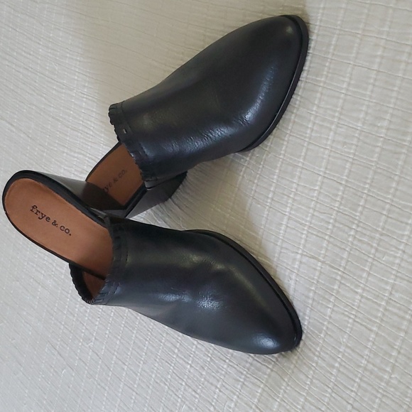 Frye Black Leather Mules, HP PICK ❤️❤️❤️ NEW in BOX NIB - Picture 3 of 12